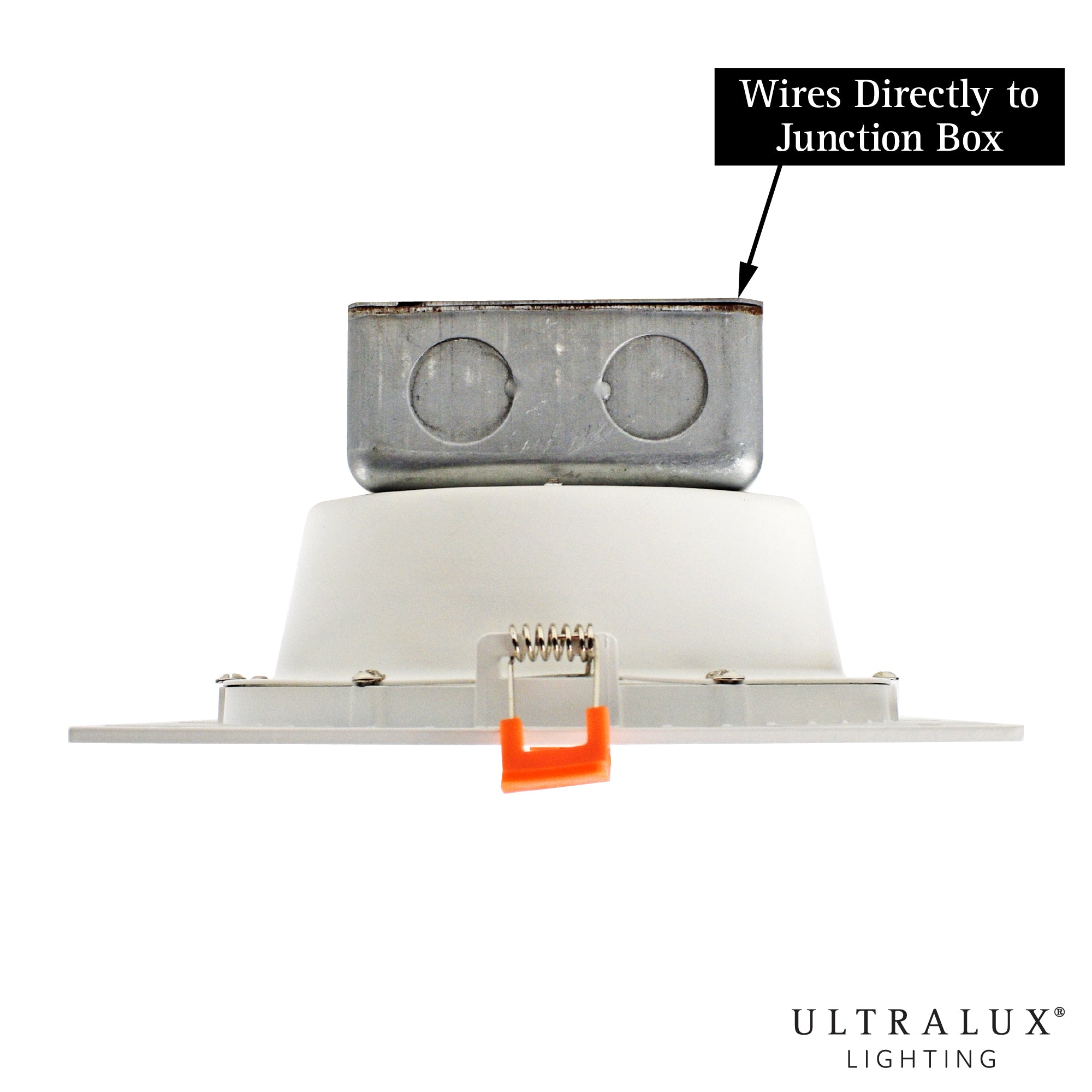 side view of square recessed led downlight