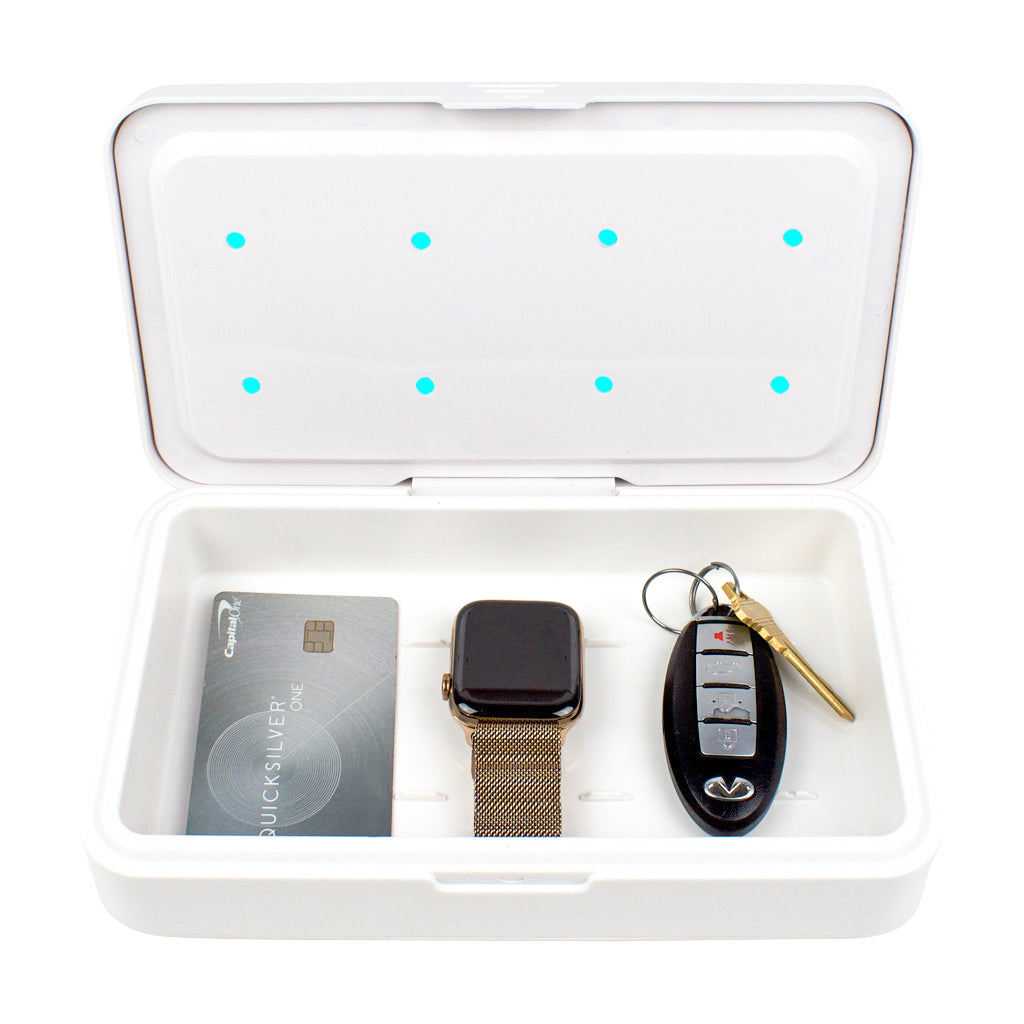 uv c sanitizing light box. Easy way to sanitize household items.