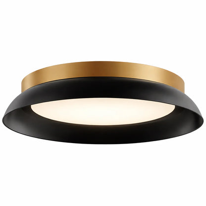 15" UltraLux® 48-51V DC Dual Tone Semi-Flush Ceiling Light– Matte White / Brushed Gold