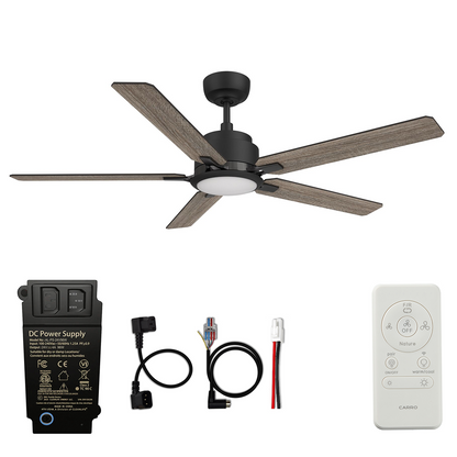 CARRO® ESPEAR 24VDC 5-Blade Smart Ceiling Fan with LED Light Kit & Remote – Matte Black *Free Shipping*