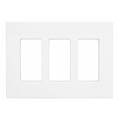 3-Gang Midsize Screwless Wall Plate - Glossy White