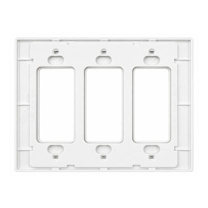 3-Gang Midsize Screwless Wall Plate - Glossy White