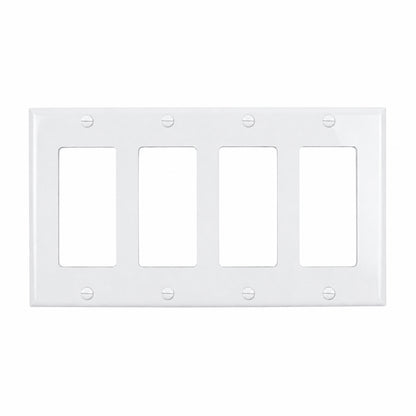 4-Gang Standard Wall Plate - Glossy White