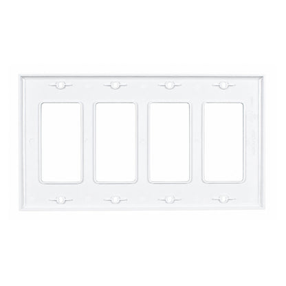 4-Gang Standard Wall Plate - Glossy White