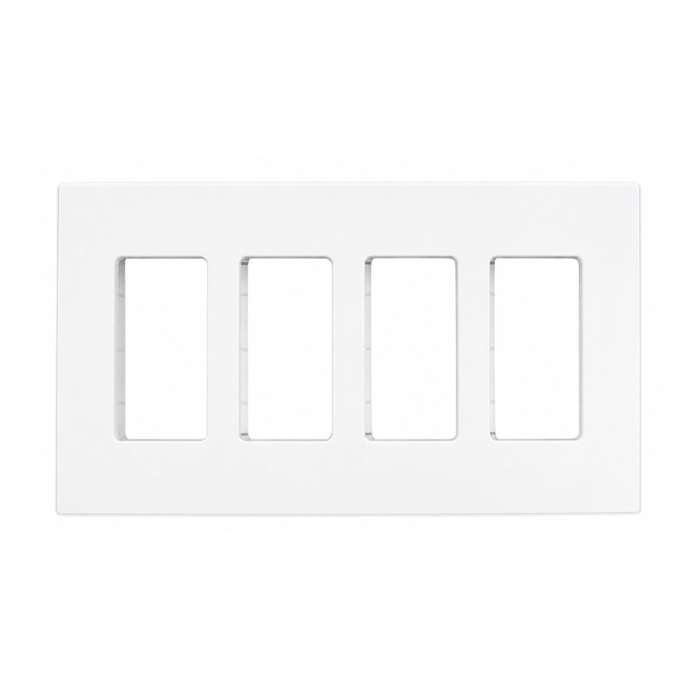 4-Gang Midsize Screwless Wall Plate - Glossy White