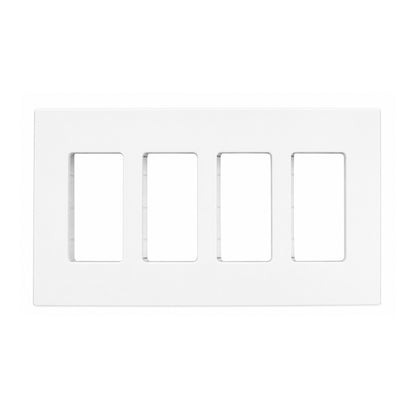4-Gang Midsize Screwless Wall Plate - Glossy White