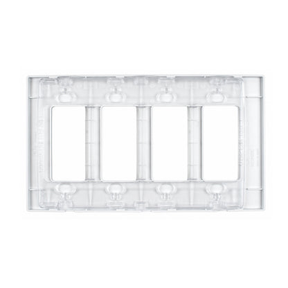 4-Gang Midsize Screwless Wall Plate - Glossy White