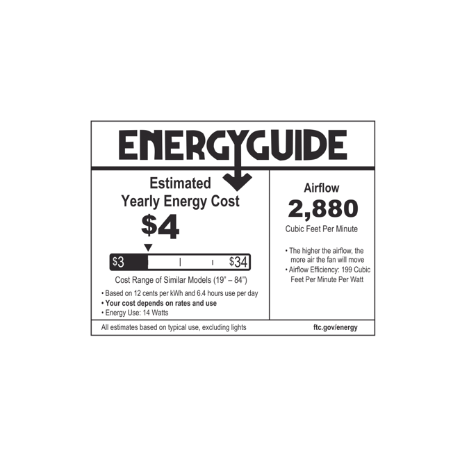 CLEANLIFE® 24VDC Integrated LED Ceiling Fan, Curved Blades, 3-Blades