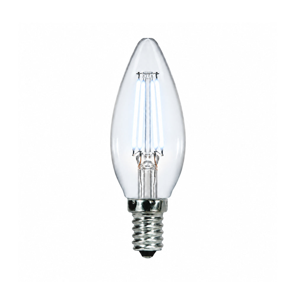 CLEANLIFE® 48VDC B11 Candelabra LED Light Bulb 3W (25W Equivalent) Dimmable, (2-Pack)