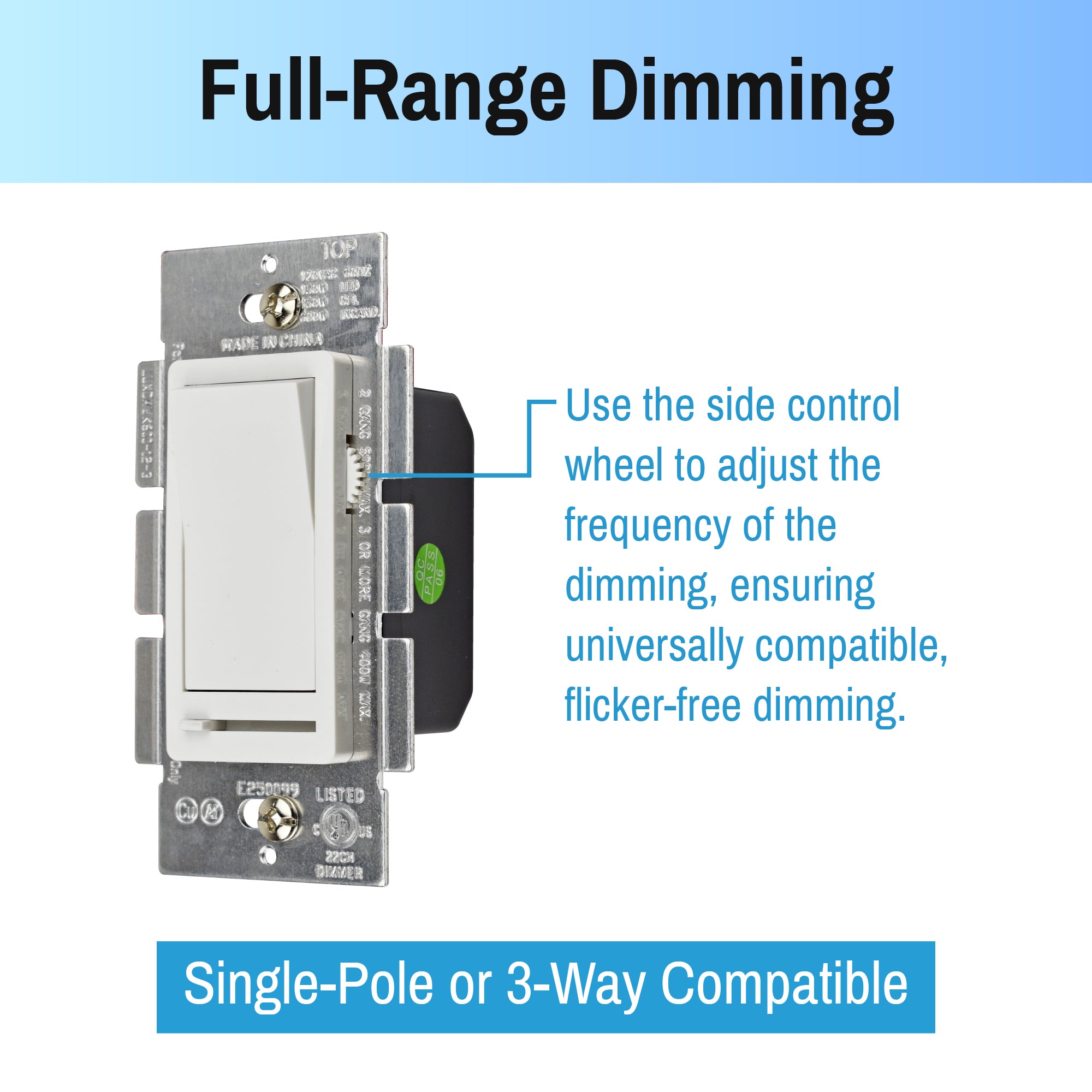 CLEANLIFE® LED Dimmer-TRIAC Dimmable, w/ Wallplate
