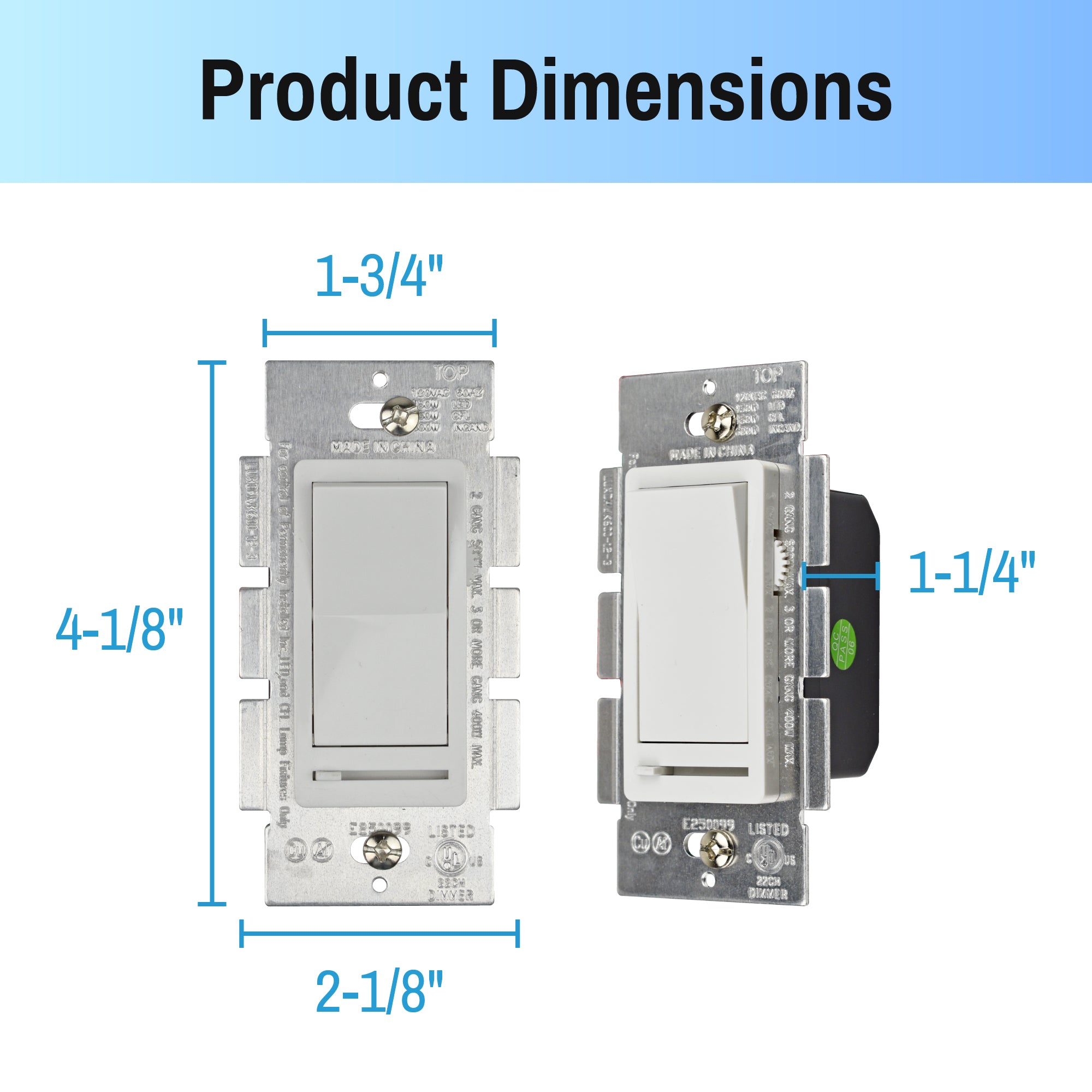 CLEANLIFE® LED Dimmer-TRIAC Dimmable, w/ Wallplate