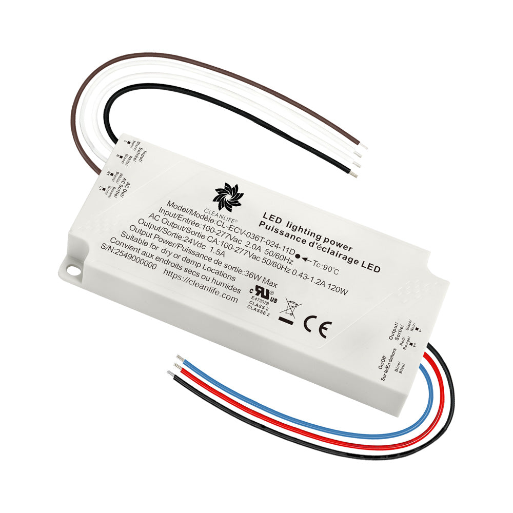 CLEANLIFE® CL-ECV-036 Backlit Mirror LED Driver with Defogger Output (24V DC)