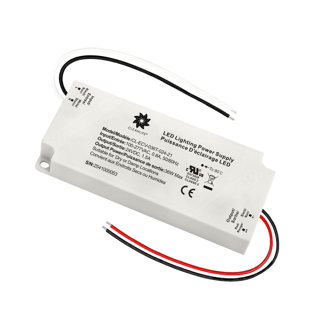 CLEANLIFE® CL-ECV-036 Backlit Mirror LED Driver with Defogger Output (24V DC)