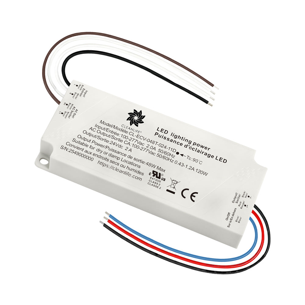 CLEANLIFE® CL-ECV-048 Backlit Mirror LED Driver with Defogger Output (24V DC)