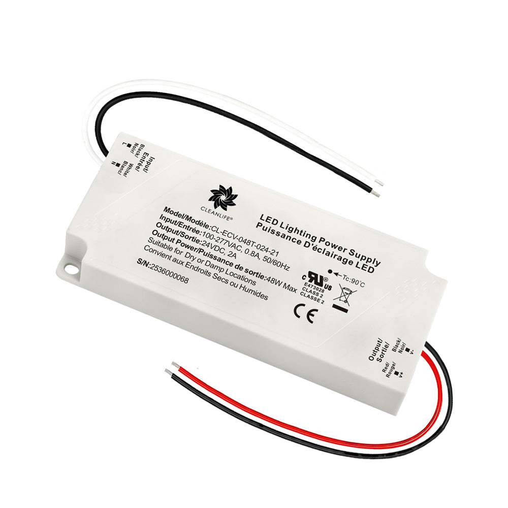 CLEANLIFE® CL-ECV-048 Backlit Mirror LED Driver with Defogger Output (24V DC)