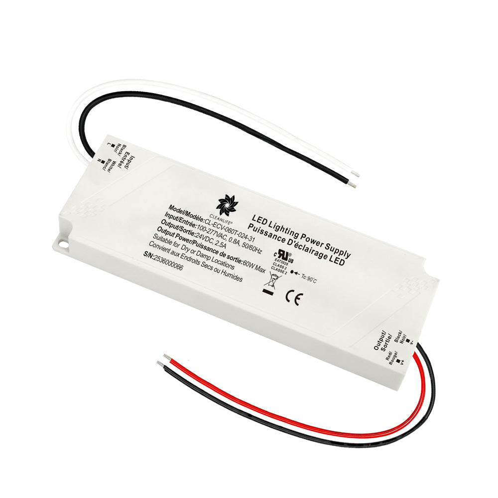CLEANLIFE® CL-ECV-060 Backlit Mirror LED Driver with Defogger Output (24V DC)