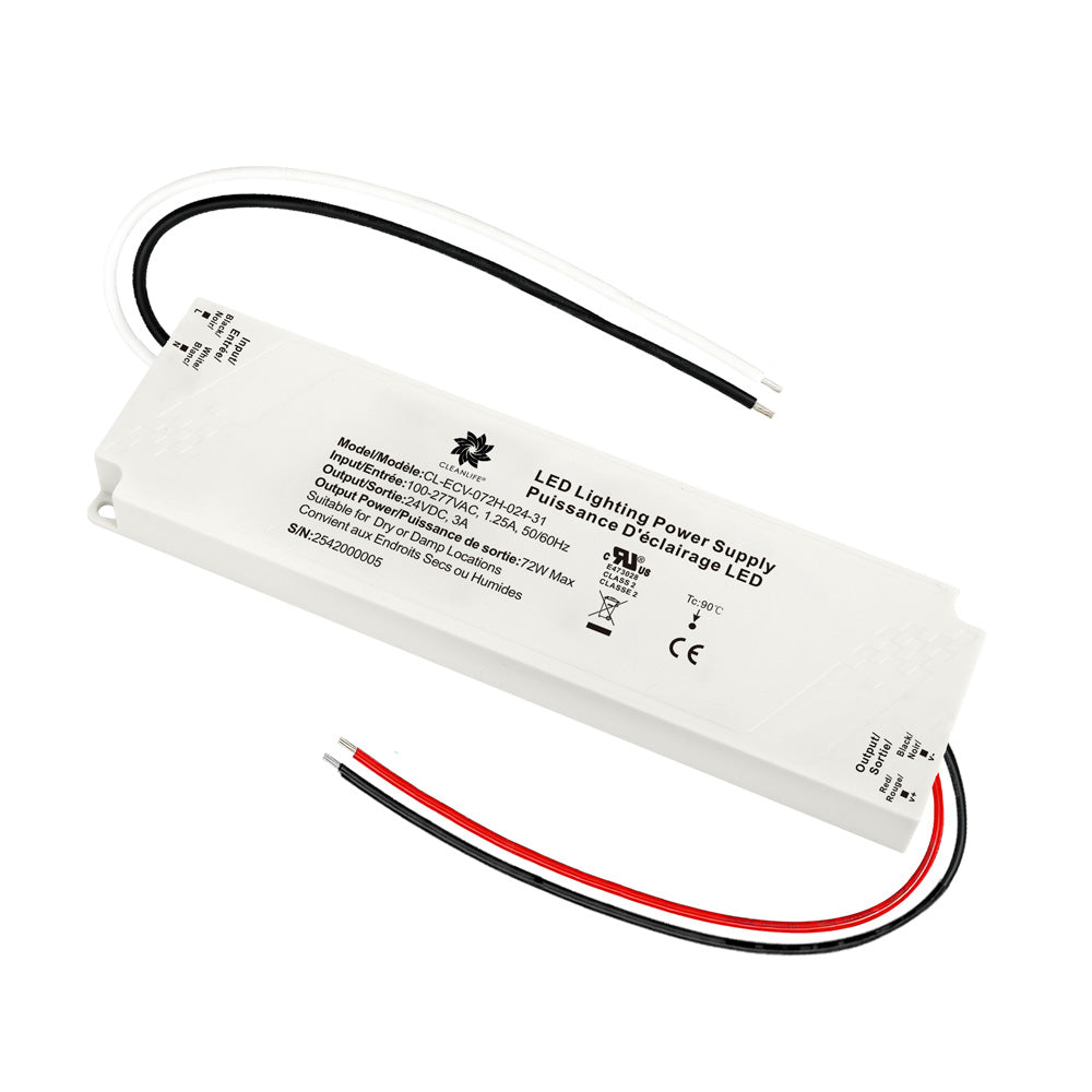 CLEANLIFE® CL-ECV-072 Backlit Mirror LED Driver with Defogger Output (24V DC)
