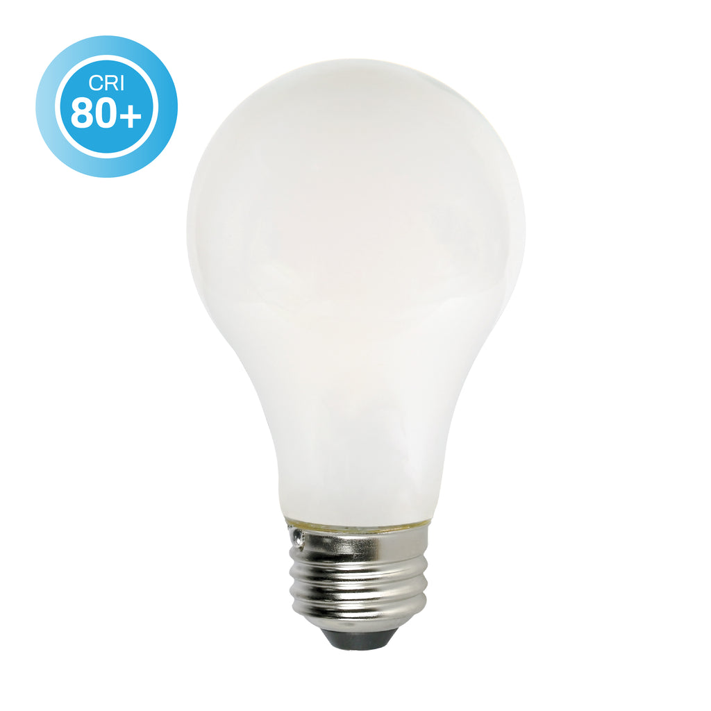 CLEANLIFE® LED A19 White Glass Dimmable Light Bulb 8W, CRI 80+ (60W Equivalent)