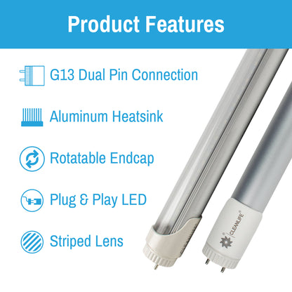 High Power InstantStart® LED Light Tube (Striped) 6-Pack