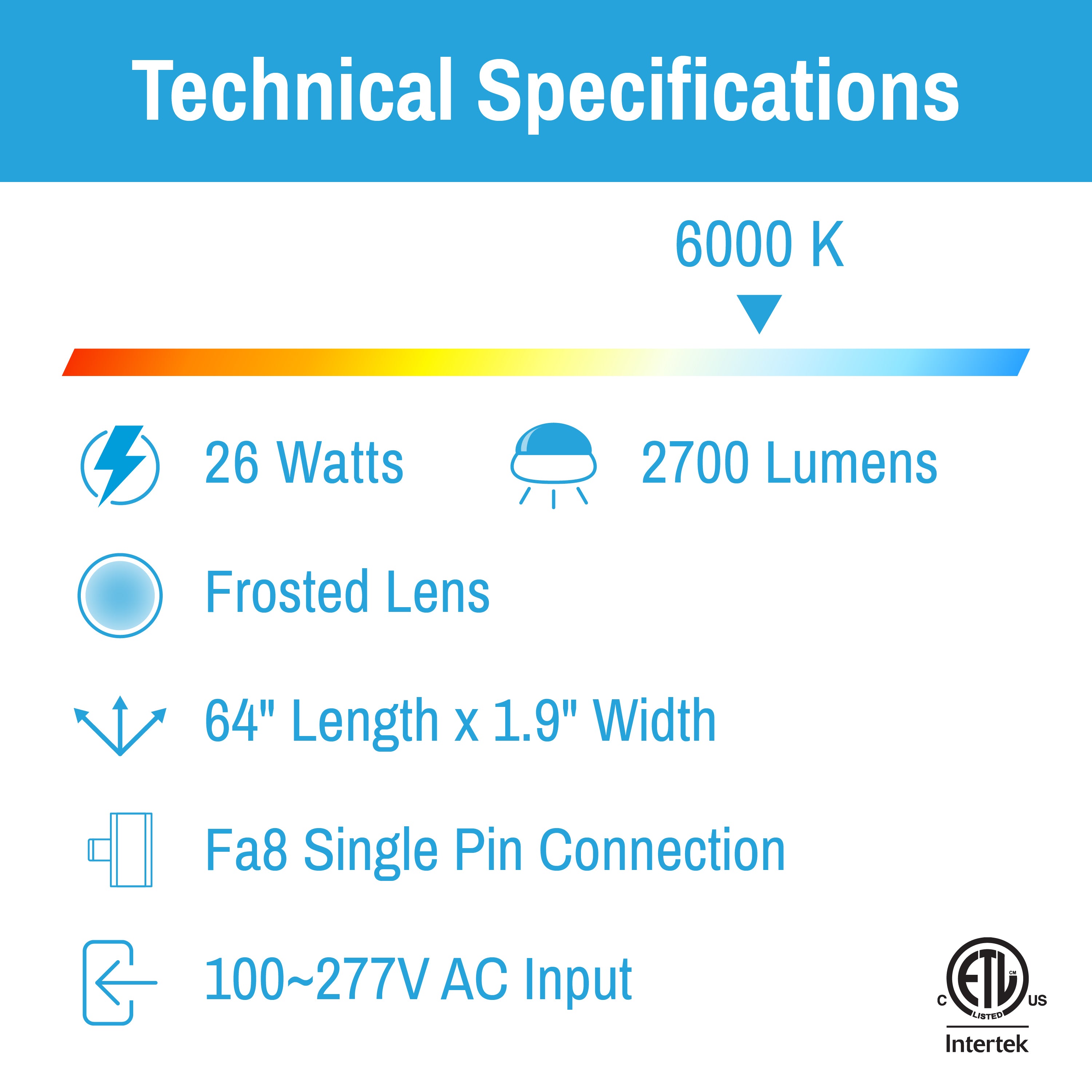 InstantStart® LED Light Tube (6-Pack)