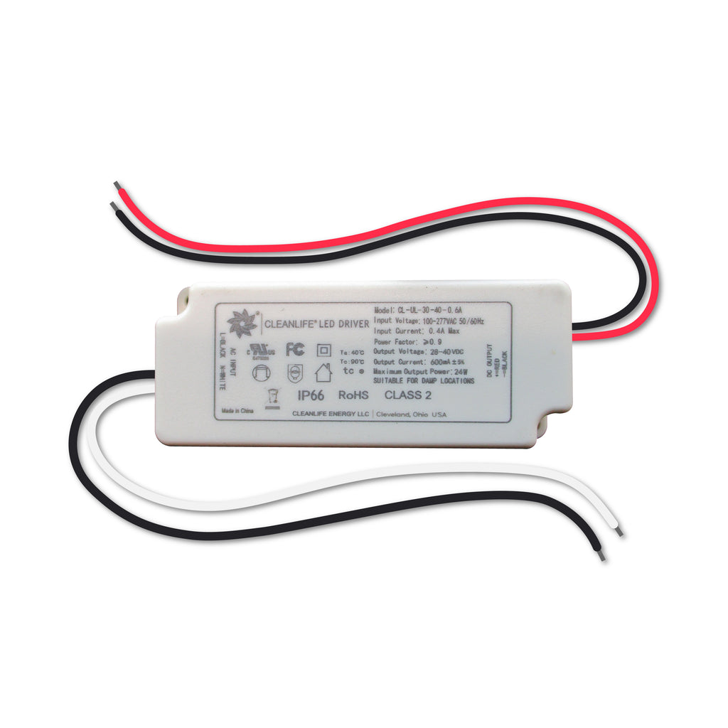 CLEANLIFE® CL-UL-30-40-0.6A LED Driver 28-40V 24W IP66