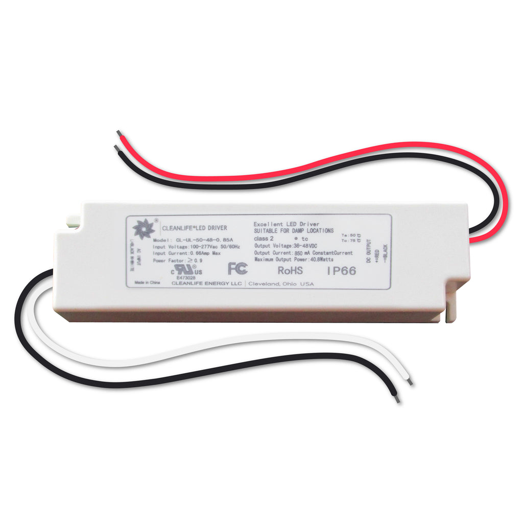 CLEANLIFE® CL-UL-50-48-0.85A LED Driver 24-48V 41W IP66