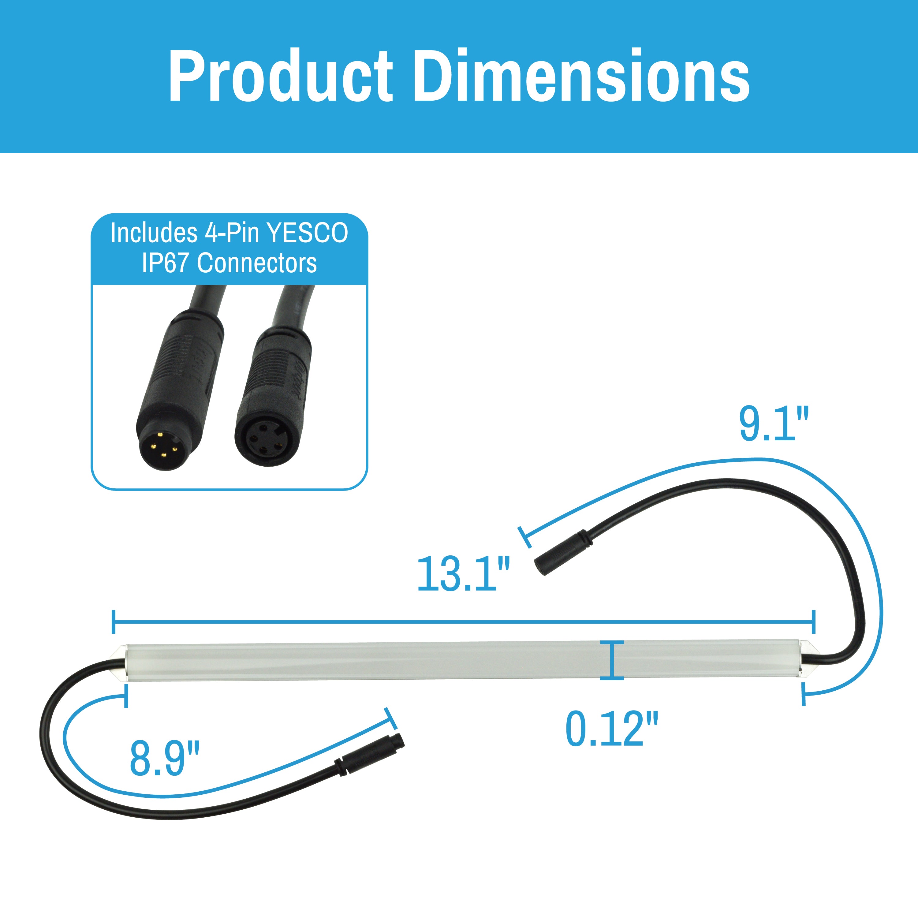 CLEANLIFE® 12" Slim Light Bar 2700K 24VDC 2.5W