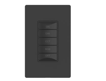 5-Button Kinetic RGB+CCT Dimmer Switch (Wall Plate Included)