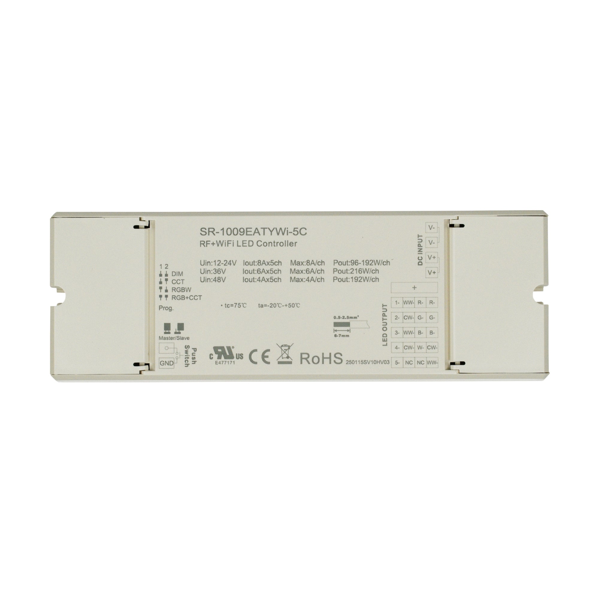 CCT or RGB+CCT 12-48V DC RF Controller