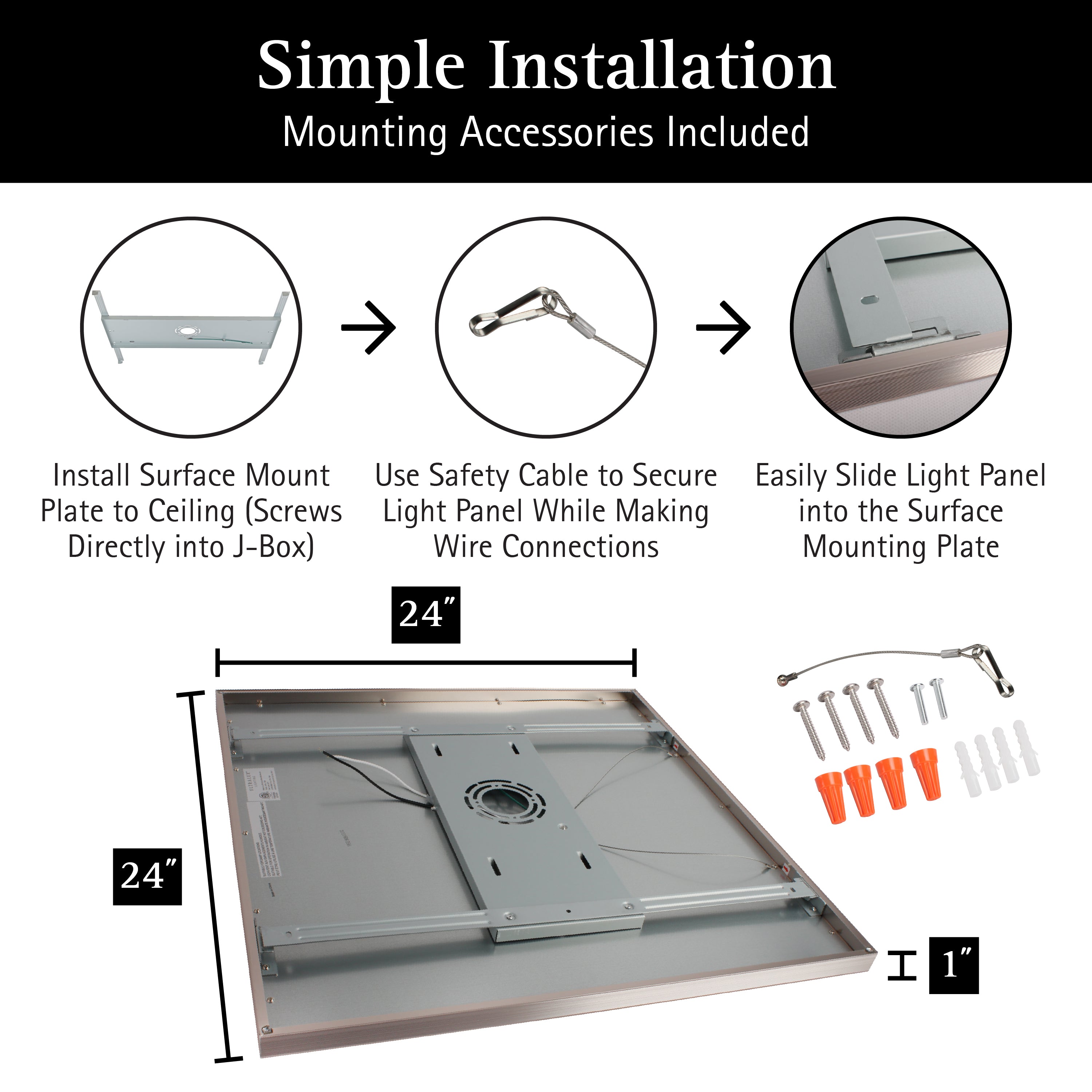 ULTRALUX® CCT Switchable Surface Mount LED Panel Light - 2' x 2' (3000K/4000K/5000K)