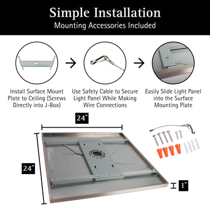 ULTRALUX® CCT Switchable Surface Mount LED Panel Light - 2' x 2' (3000K/4000K/5000K)