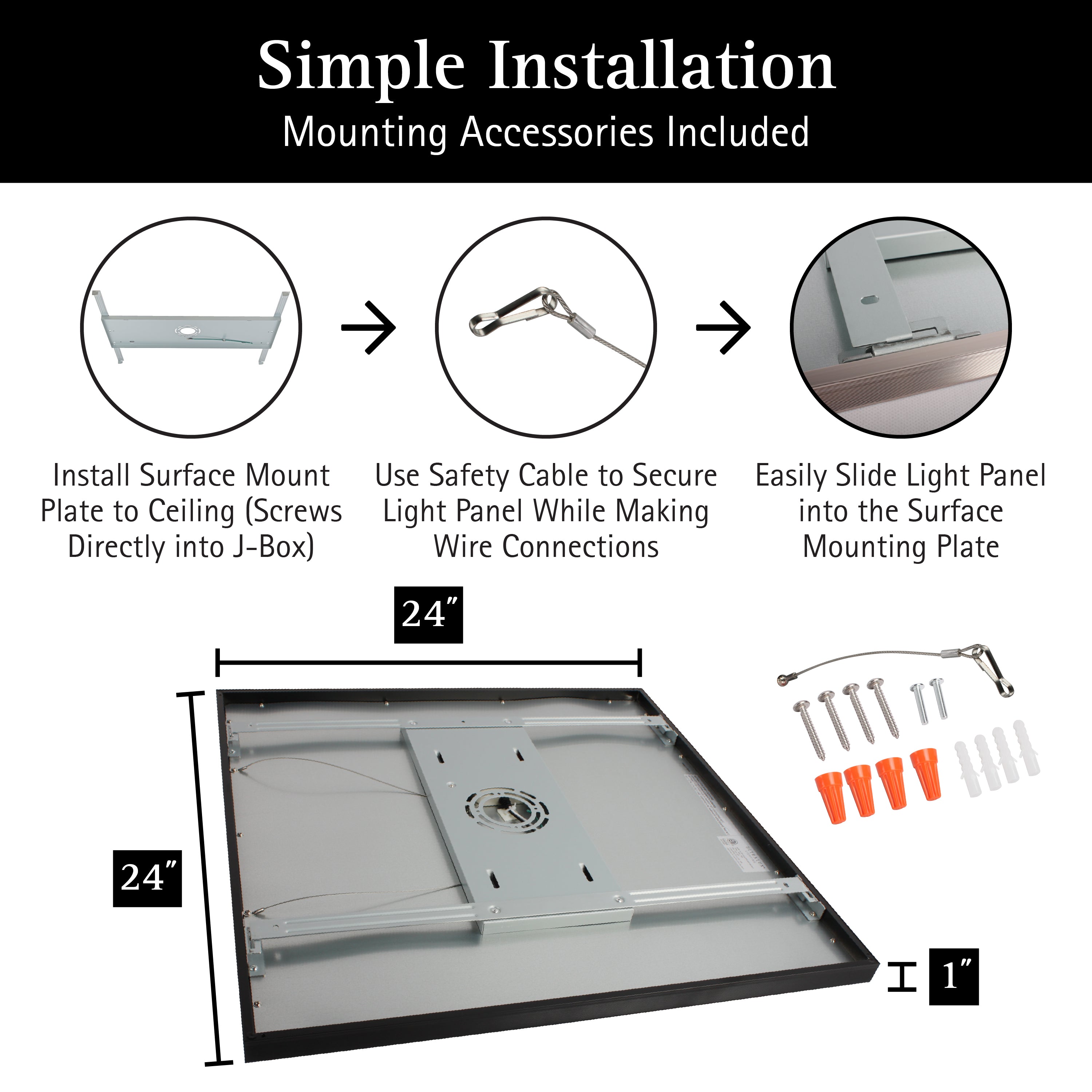 ULTRALUX® CCT Switchable Surface Mount LED Panel Light - 2' x 2' (3000K/4000K/5000K)