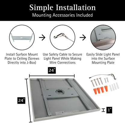 ULTRALUX® CCT Switchable Surface Mount LED Panel Light - 2' x 2' (3000K/4000K/5000K)