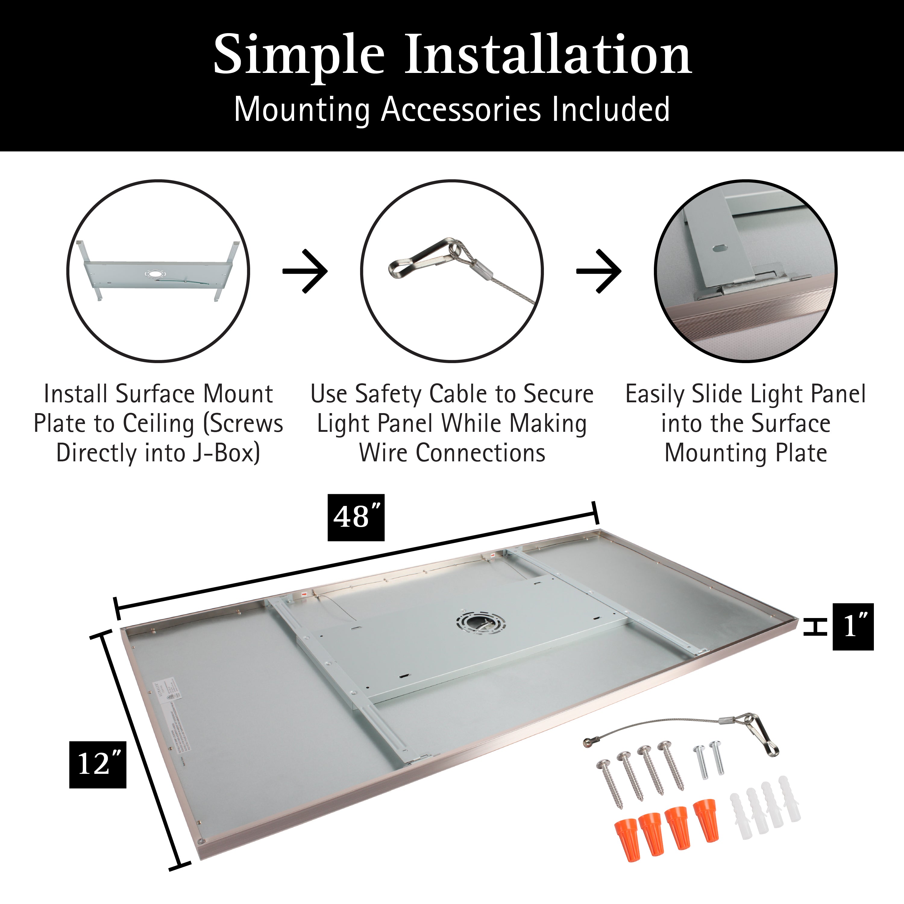 ULTRALUX® CCT Switchable Surface Mount LED Panel Light - 2' x 4' (3000K/4000K/5000K)