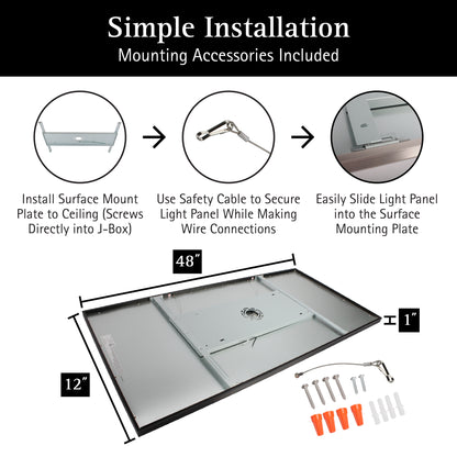 ULTRALUX® CCT Switchable Surface Mount LED Panel Light - 2' x 4' (3000K/4000K/5000K)