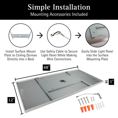 ULTRALUX® CCT Switchable Surface Mount LED Panel Light - 2' x 4' (3000K/4000K/5000K)