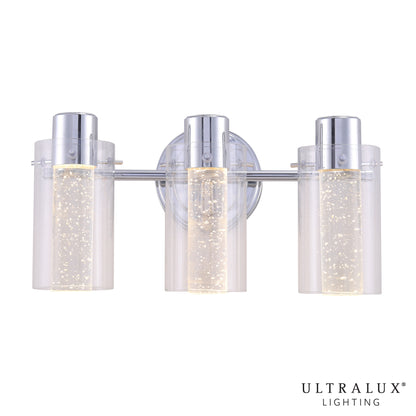 ULTRALUX® 15" Bubble Glass LED Vanity Light 3-Lamp