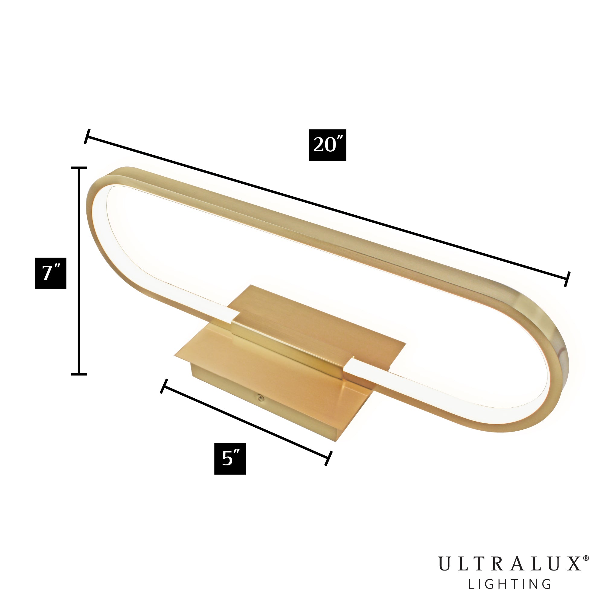 ULTRALUX® 20" Modern Edgelit LED Vanity Light