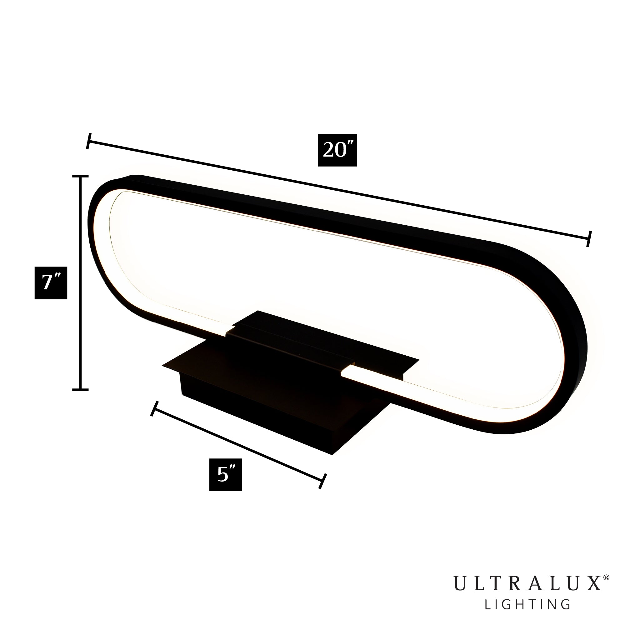 ULTRALUX® 20" Modern Edgelit LED Vanity Light