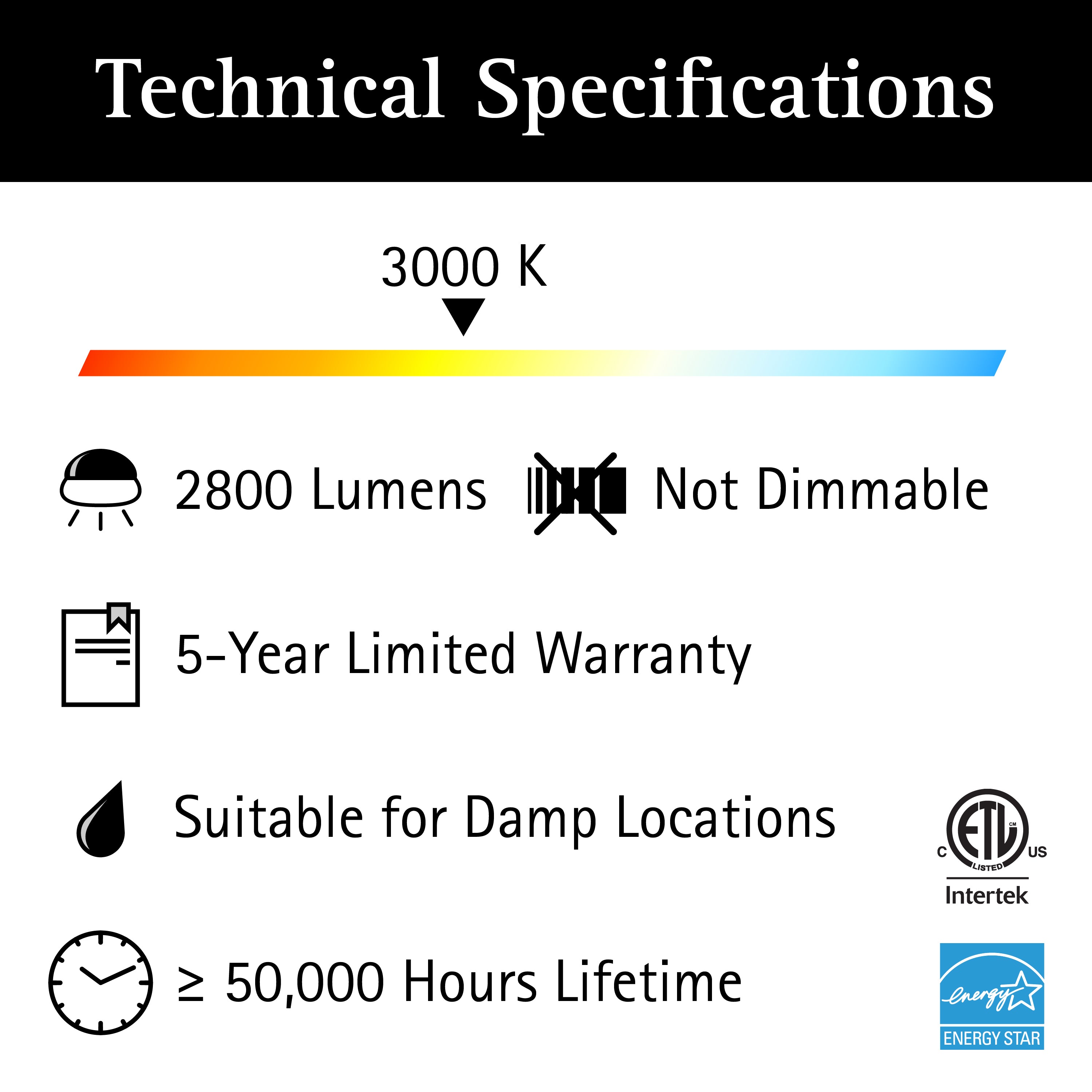 ULTRALUX® 27" Traditional LED Vanity Light 4-Lamp