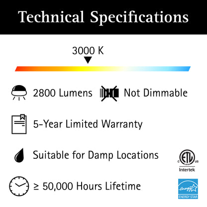 ULTRALUX® 27" Traditional LED Vanity Light 4-Lamp