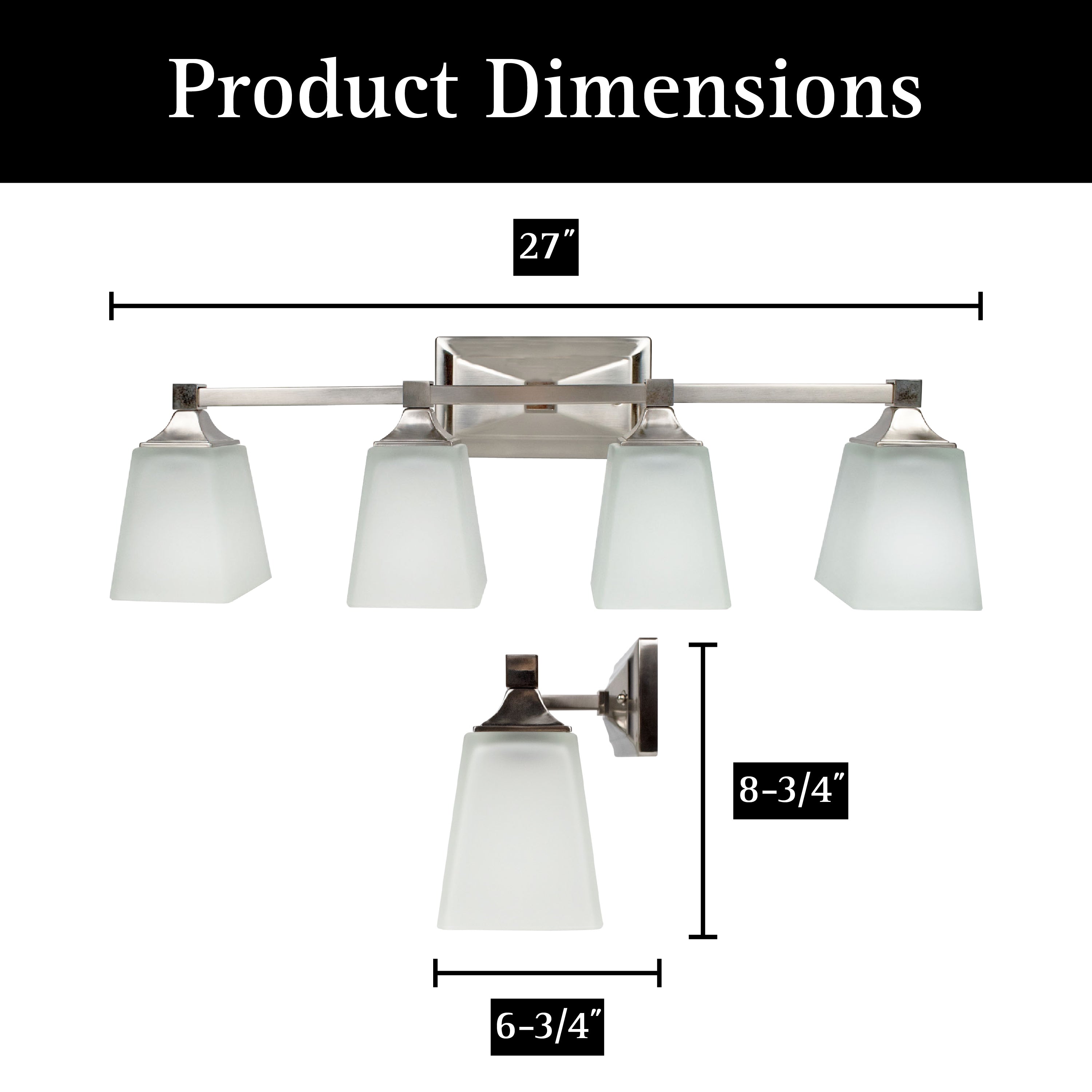 ULTRALUX® 27" Traditional LED Vanity Light 4-Lamp