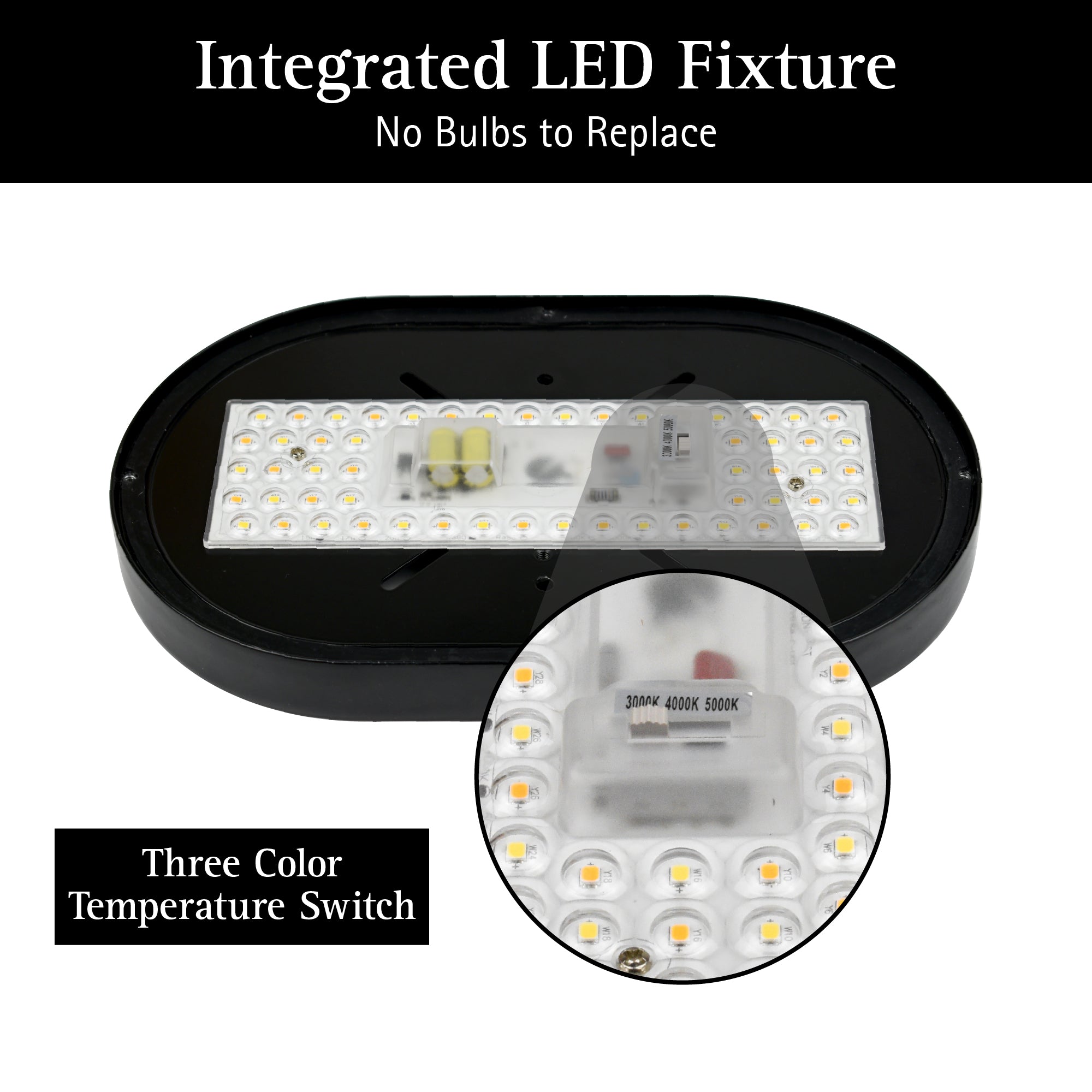 ULTRALUX® 11" Utility LED Outdoor Oval Bulkhead Light - CCT Switchable (3000K/4000K/5000K)