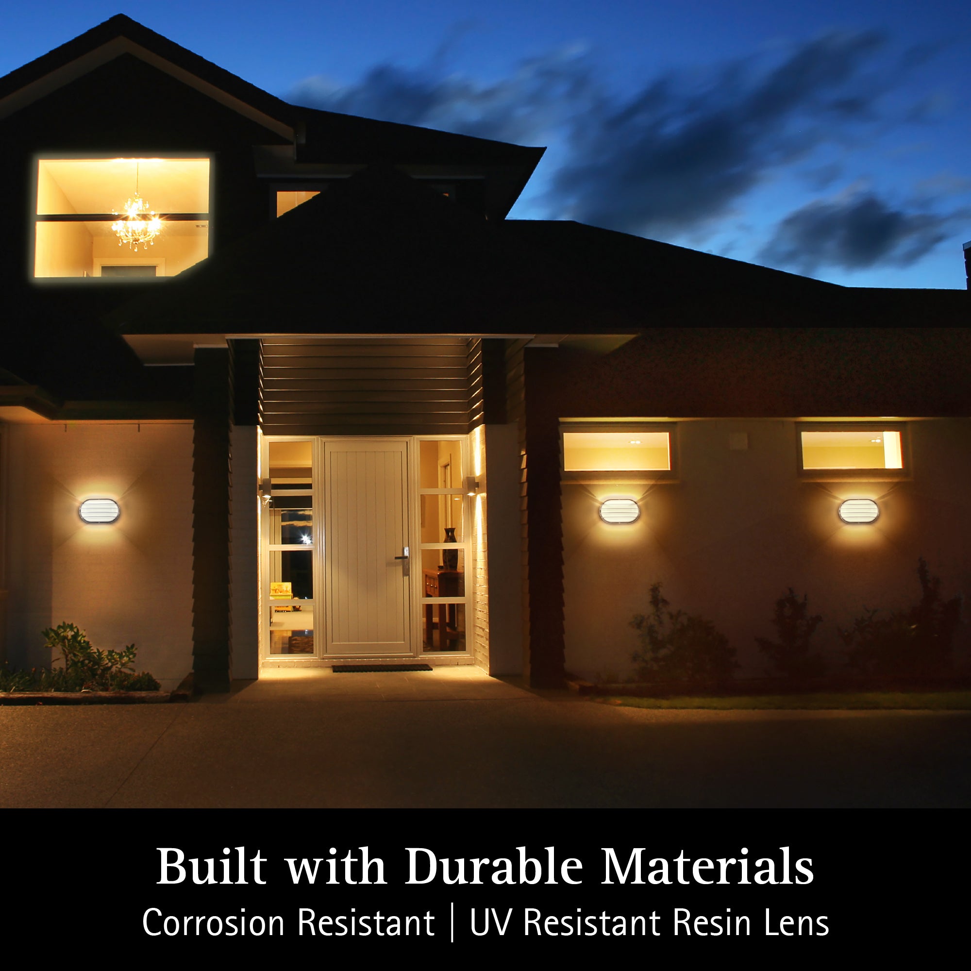 ULTRALUX® 11" Utility LED Outdoor Oval Bulkhead Light - CCT Switchable (3000K/4000K/5000K)