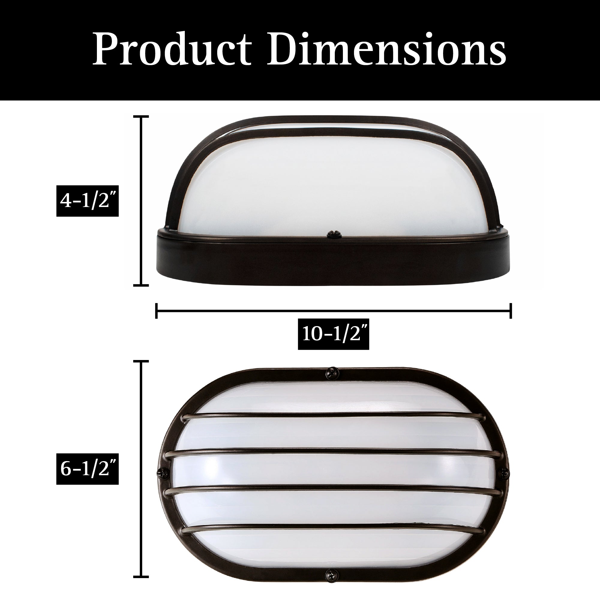 ULTRALUX® 11" Utility LED Outdoor Oval Bulkhead Light - CCT Switchable (3000K/4000K/5000K)