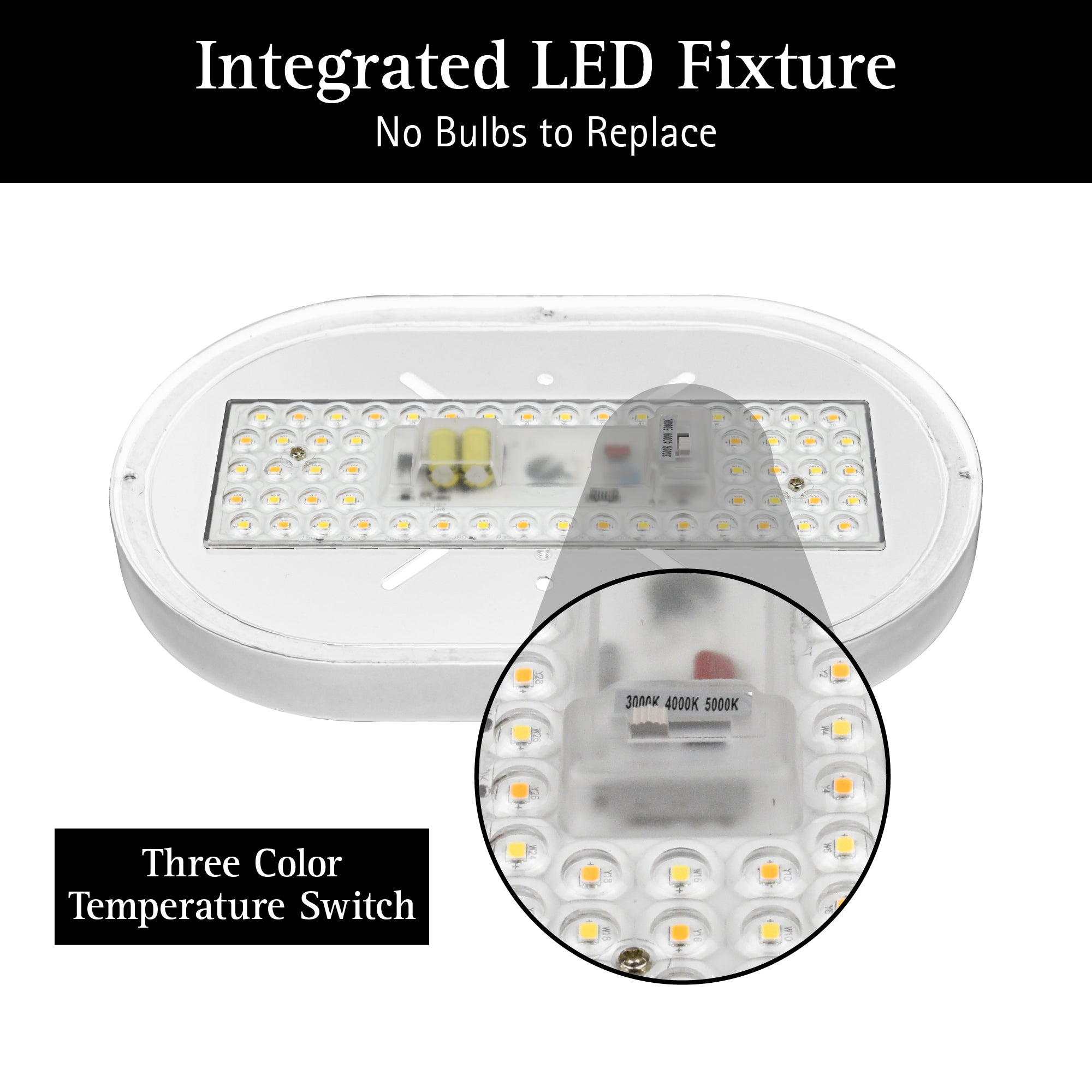 ULTRALUX® 11" Utility LED Outdoor Oval Bulkhead Light - CCT Switchable (3000K/4000K/5000K)