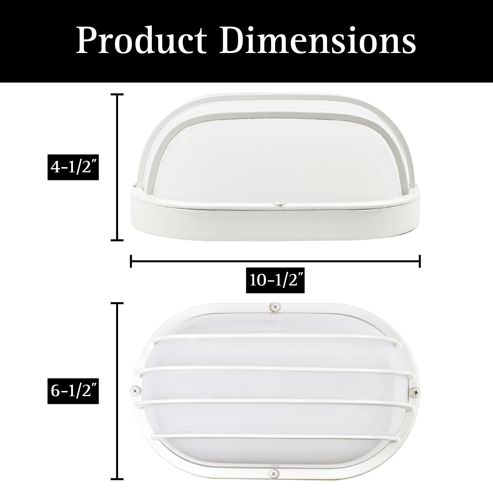 ULTRALUX® 11" Utility LED Outdoor Oval Bulkhead Light - CCT Switchable (3000K/4000K/5000K)