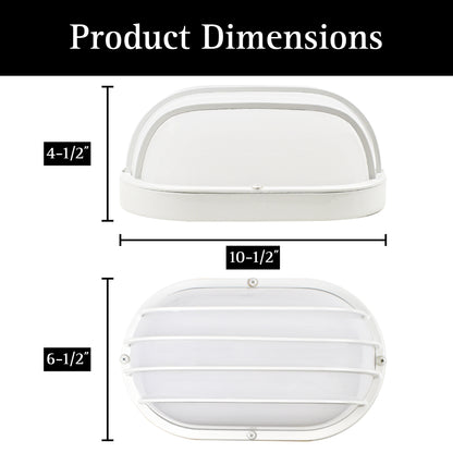 ULTRALUX® 11" Utility LED Outdoor Oval Bulkhead Light - CCT Switchable (3000K/4000K/5000K)