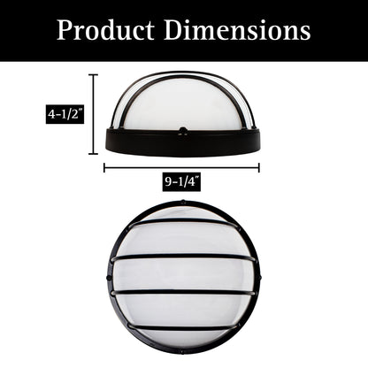 ULTRALUX® 9" Utility LED Outdoor Round Bulkhead Light - CCT Switchable (3000K/4000K/5000K)