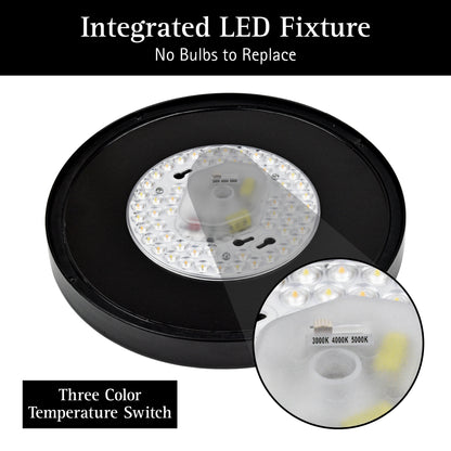 ULTRALUX® 9" Utility LED Outdoor Round Bulkhead Light - CCT Switchable (3000K/4000K/5000K)